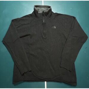 The North Face Sweater Men's Medium Black Wool Cotton Blend 1/4 Zip Mock Next
